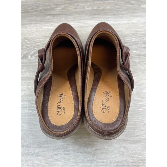 Sofft Eurosoft Amelia Women's Mule Clog Slip-On Leather 9 Brown Comfort Shoes - Picture 6 of 11